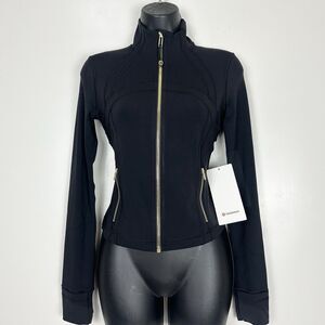LULULEMON DEFINE CROPPED JACKET  NULU BLACK GOLD SIZE 6 RARE